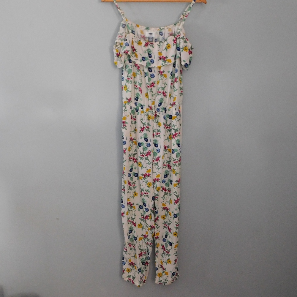 Old Navy floral romper jumpsuit cold shoulder